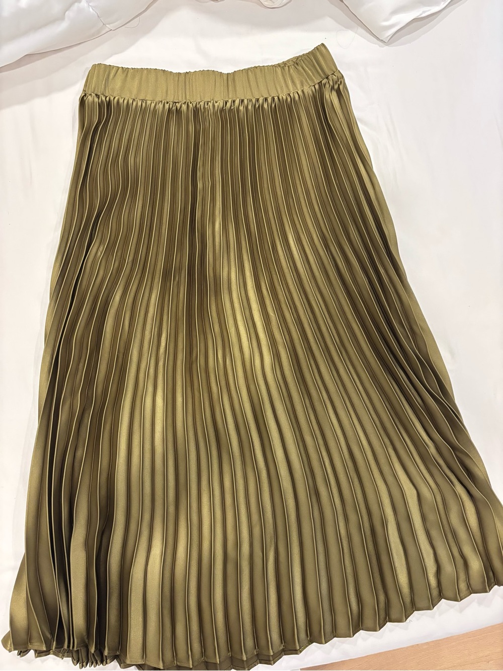 Alfani Olive Pleated Midi Skirt